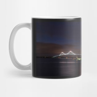 Ship parked in front of the Pell Bridge Newport RI Mug